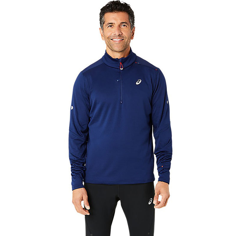 ASICS Activewear Blue Road Winter 1/2 Zip Mid Layer T-Shirt (2XL)