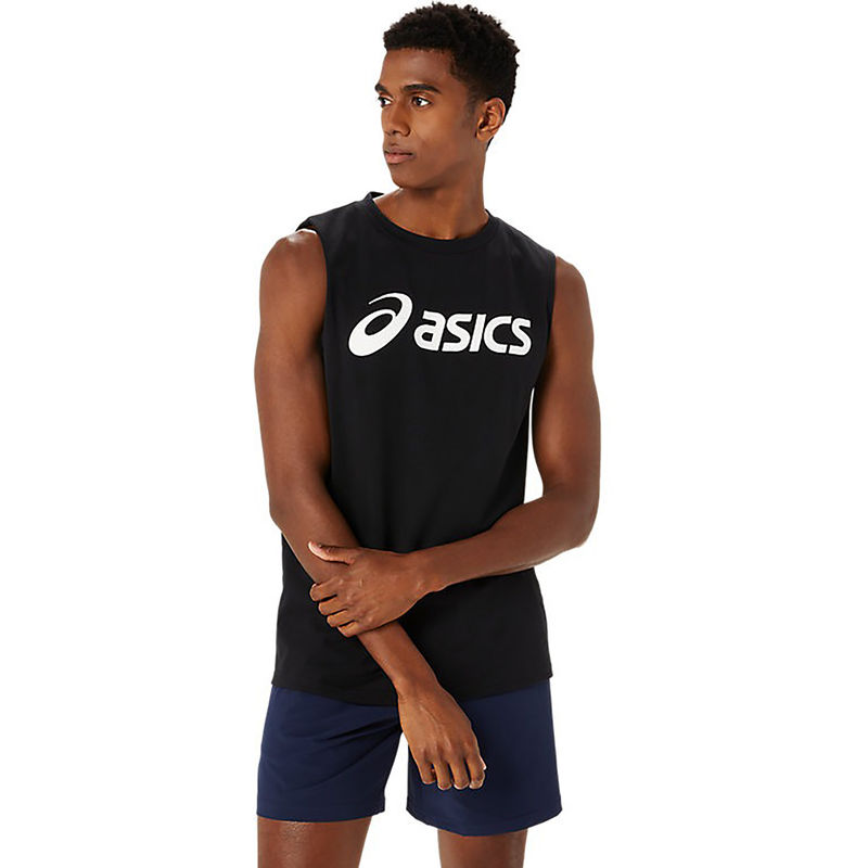 ASICS Activewear Black Solid Sleeveless Top Tank (L)