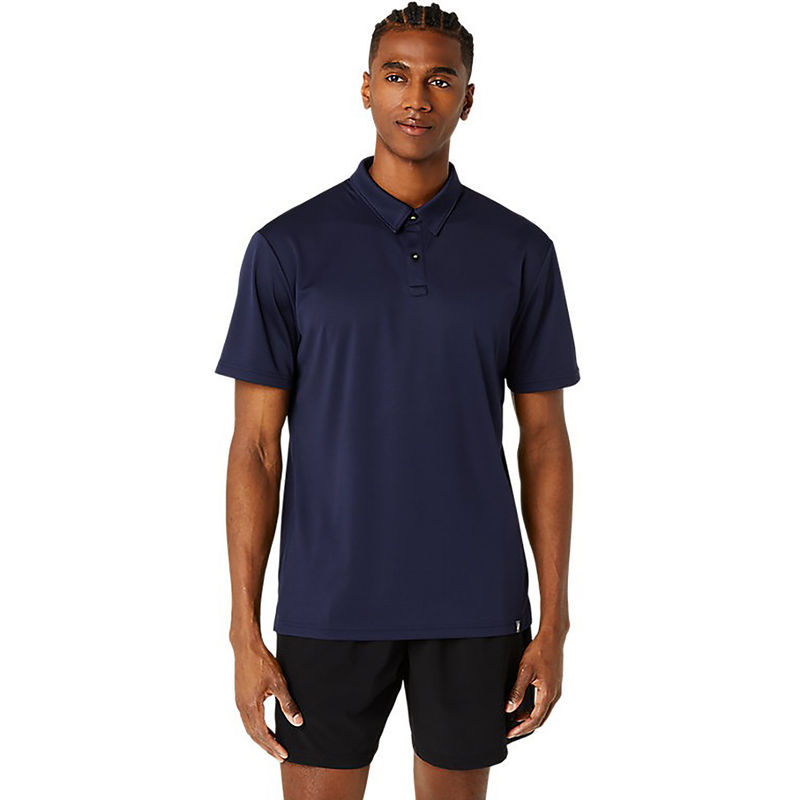 ASICS Activewear Blue Hex Solid Dry Polo Shirts Polo T-Shirt (M)
