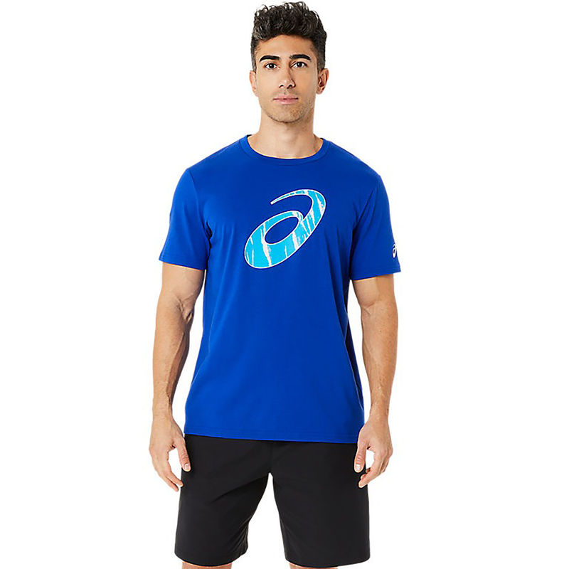 ASICS Activewear Blue Seasonal Logo Graphic Ss Top T-Shirt (M)