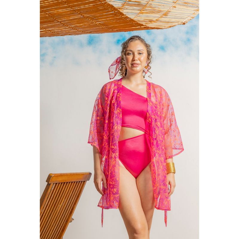 AOBA Women Pink Lace Swimwear Cover-Up (S)