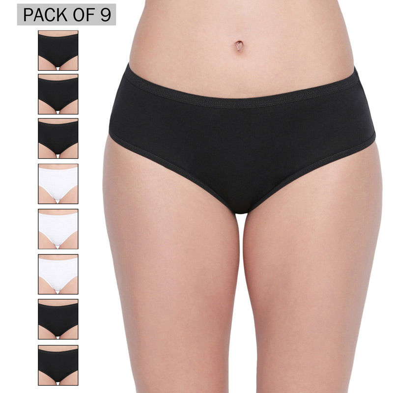 BODYCARE Pack of 9 Panties in Black & White Color (S)