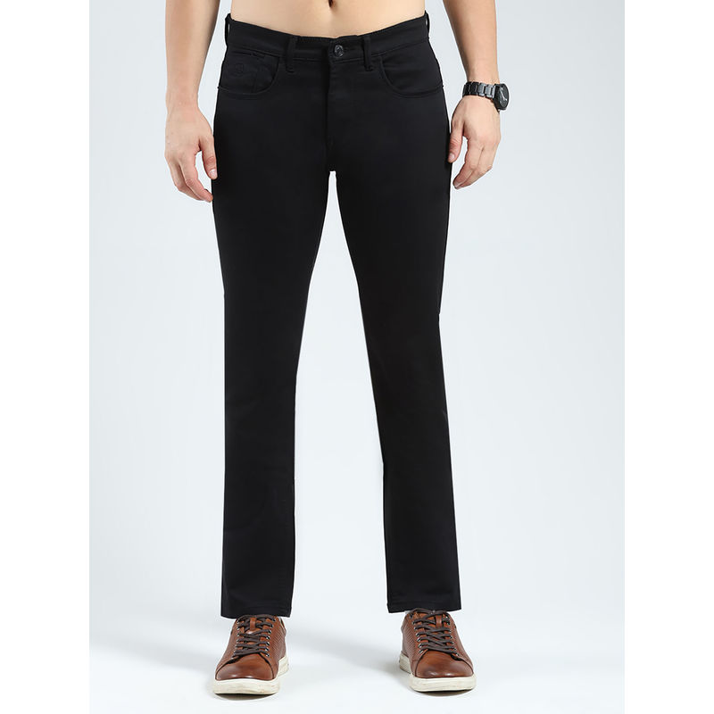 Monte Carlo Men Solid Regular Fit Black Jeans (38)