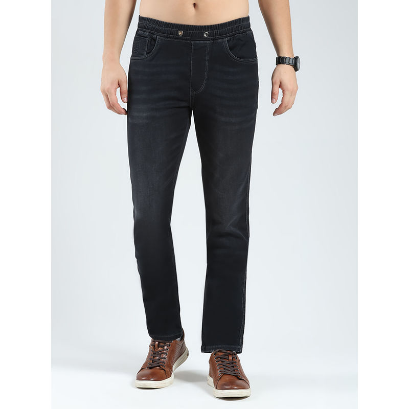 Monte Carlo Men Solid Slim Fit Charcoal Jeans (30)