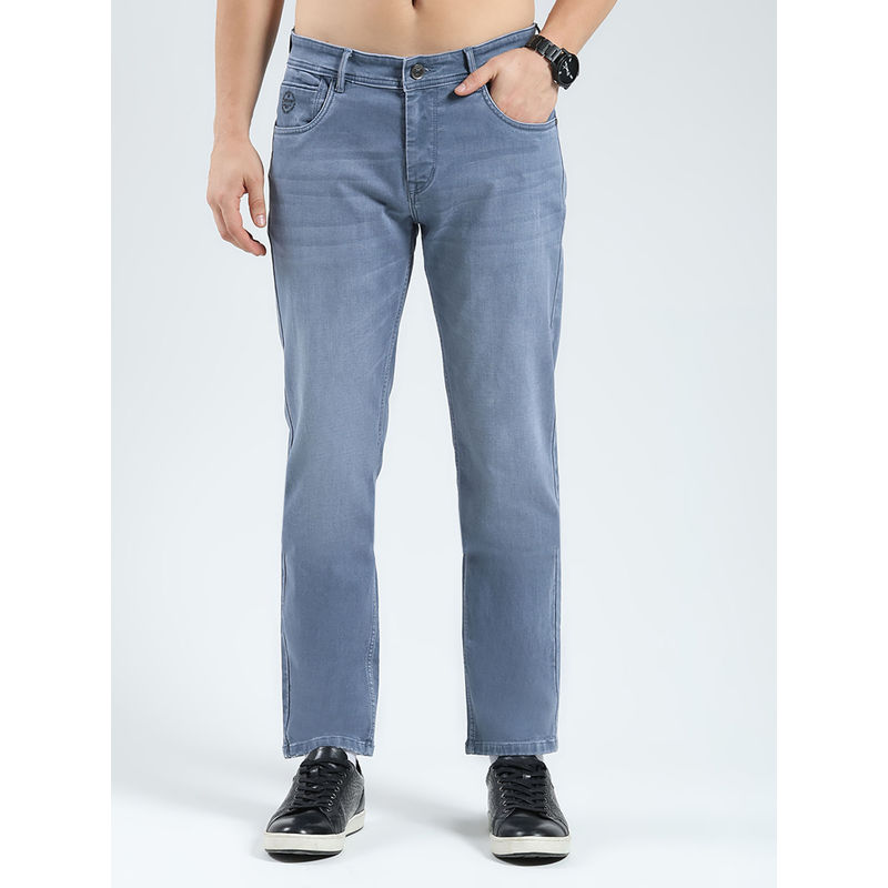 Monte Carlo Men Solid Regular Fit Blue Jeans (38)