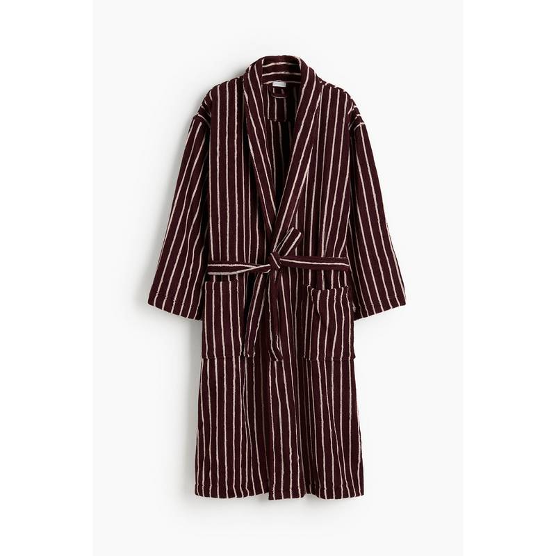 H&M Women Red Cotton Terry Dressing Gown (S/M/T)