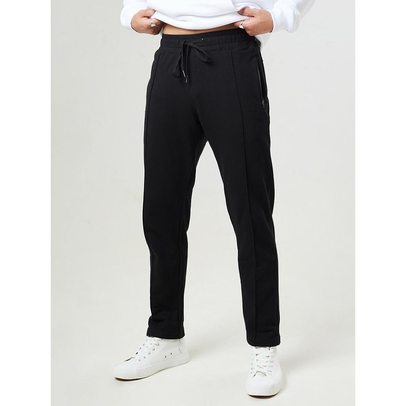 The Souled Store Solid Black Hipster Joggers For Men (M)