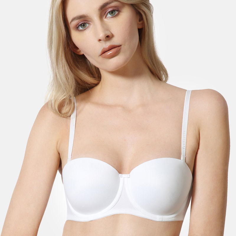 Van Heusen Women Power Grip Back & Padded 6-Way Strapless Bra - White (32B)