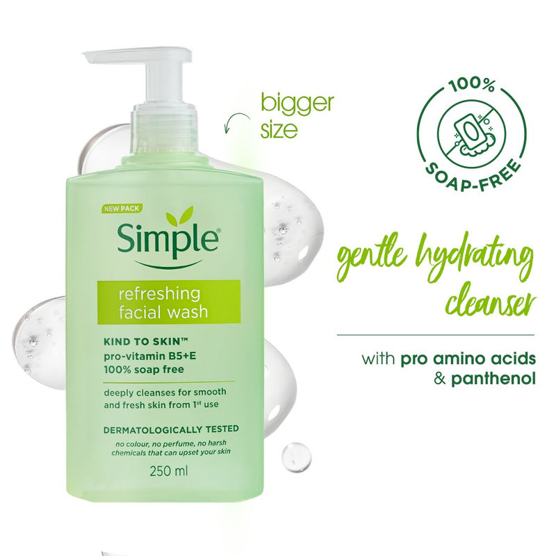 Simple Kind to Skin Refreshing Facewash Mild Face Wash for Sensitive Skin