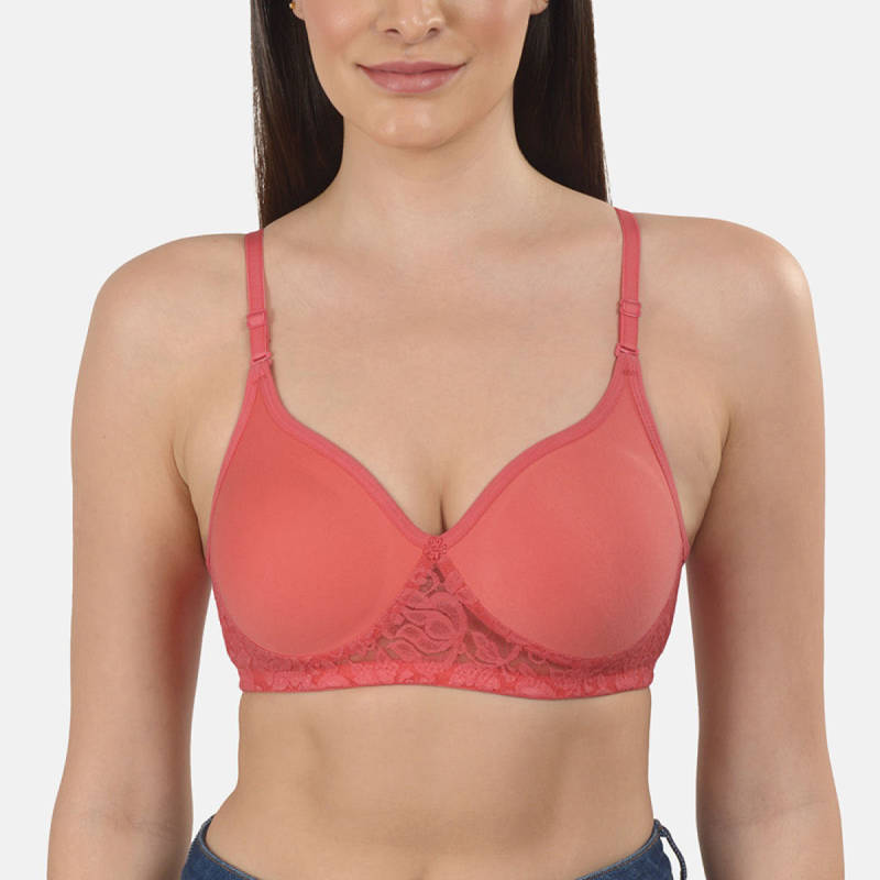 Mod & Shy Women Solid Non Padded T-Shirt Bra - Coral (36C)