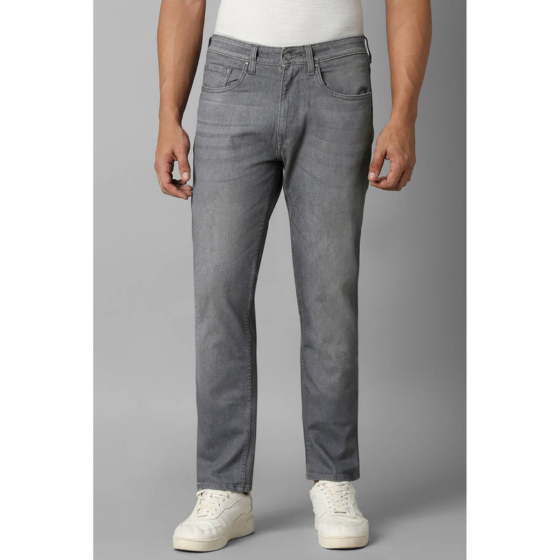 Louis Philippe Men Light Grey Regular Fit Jeans (34)