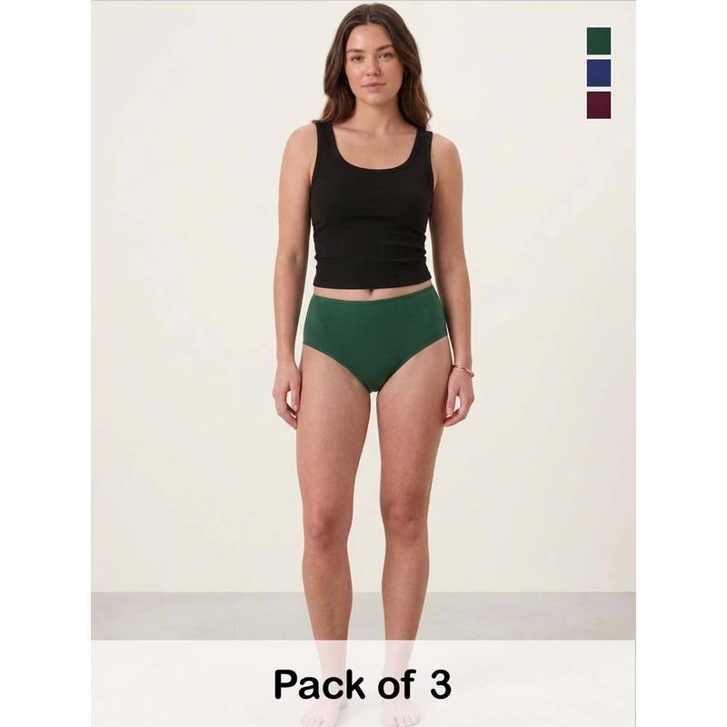 Chelvet Women Multi-Color Lace Trim Briefs (Pack Of 3) (S)