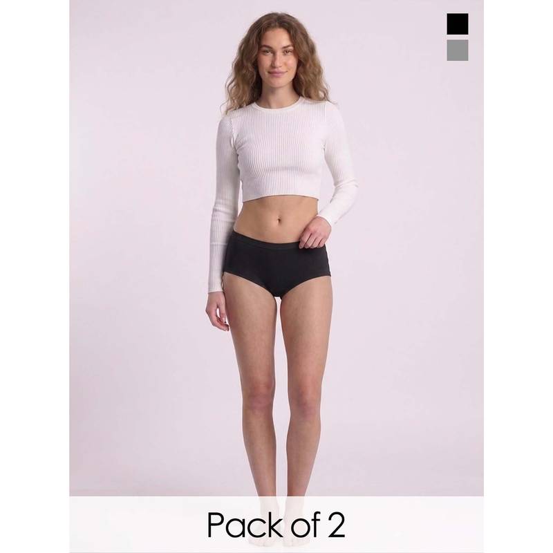 Chelvet Multi-Color Full Coverage Briefs for Women (Pack Of 2) (S)