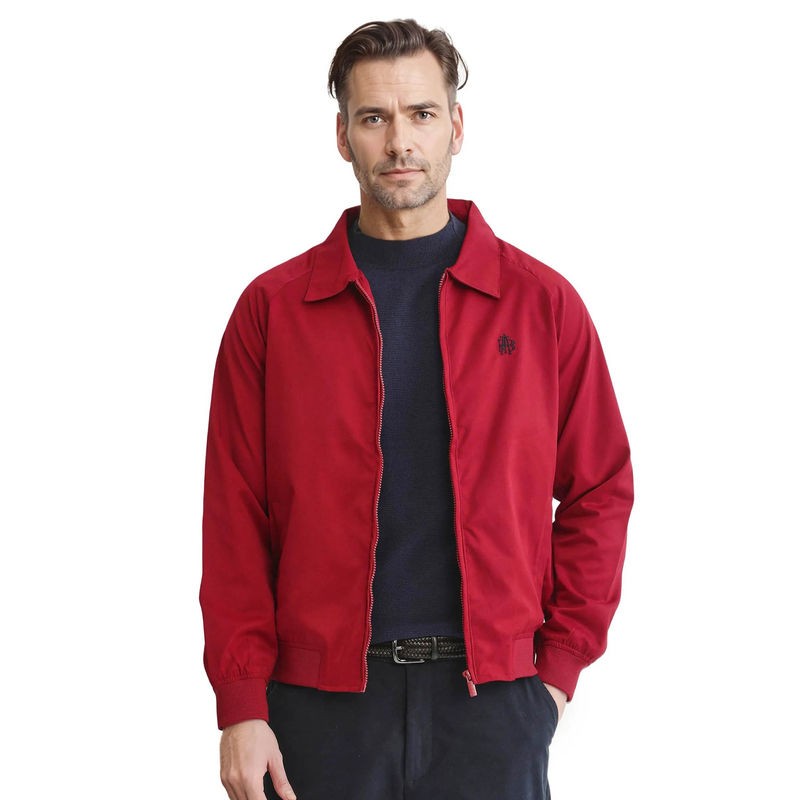 Rare Rabbit Clayon Red Solid Regular Fit Jacket (M)