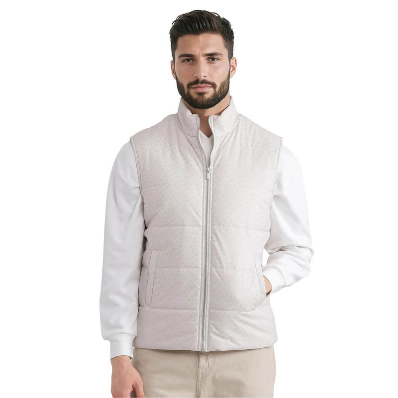 Rare Rabbit Darif Beige Printed Regular Fit Jacket (S)