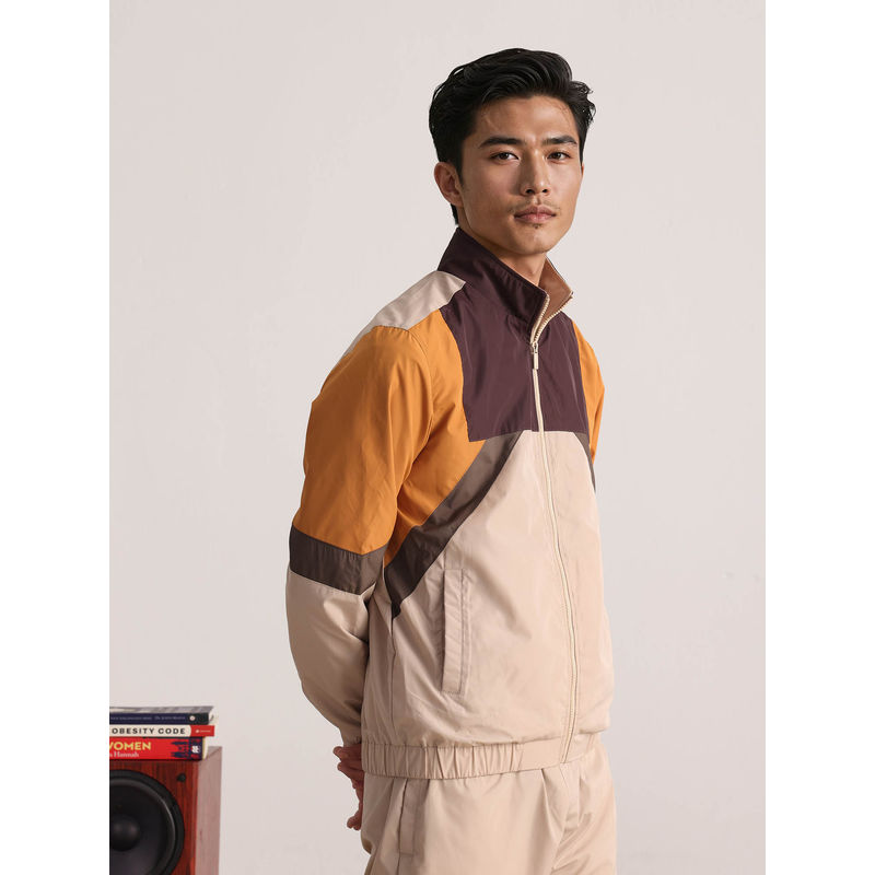 Rare Rabbit Malo Beige Cut and Sew Regular Fit Jacket (M)