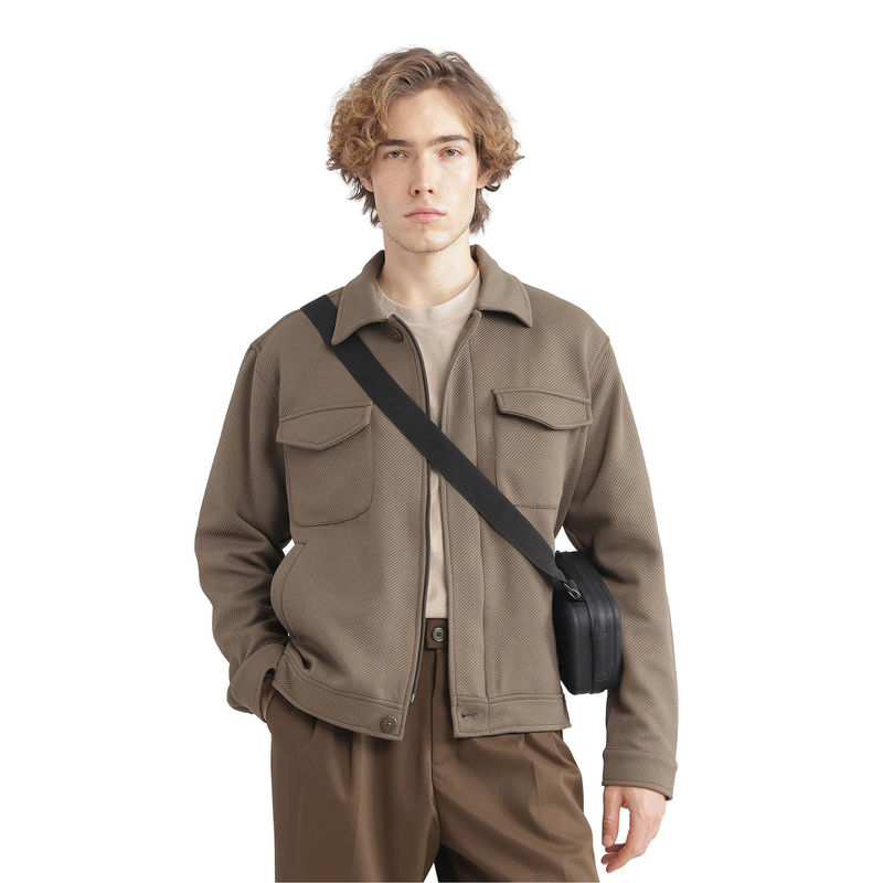 Rare Rabbit Mapis Khaki Textured Regular Fit Jacket (XL)