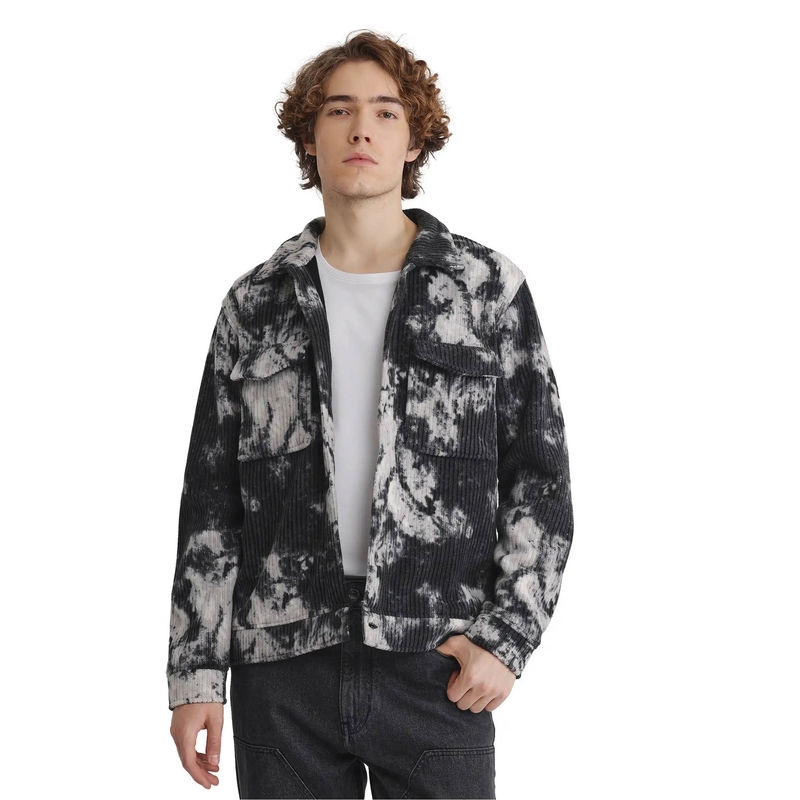 Rare Rabbit Saurv Black Printed Regular Fit Jacket (XL)