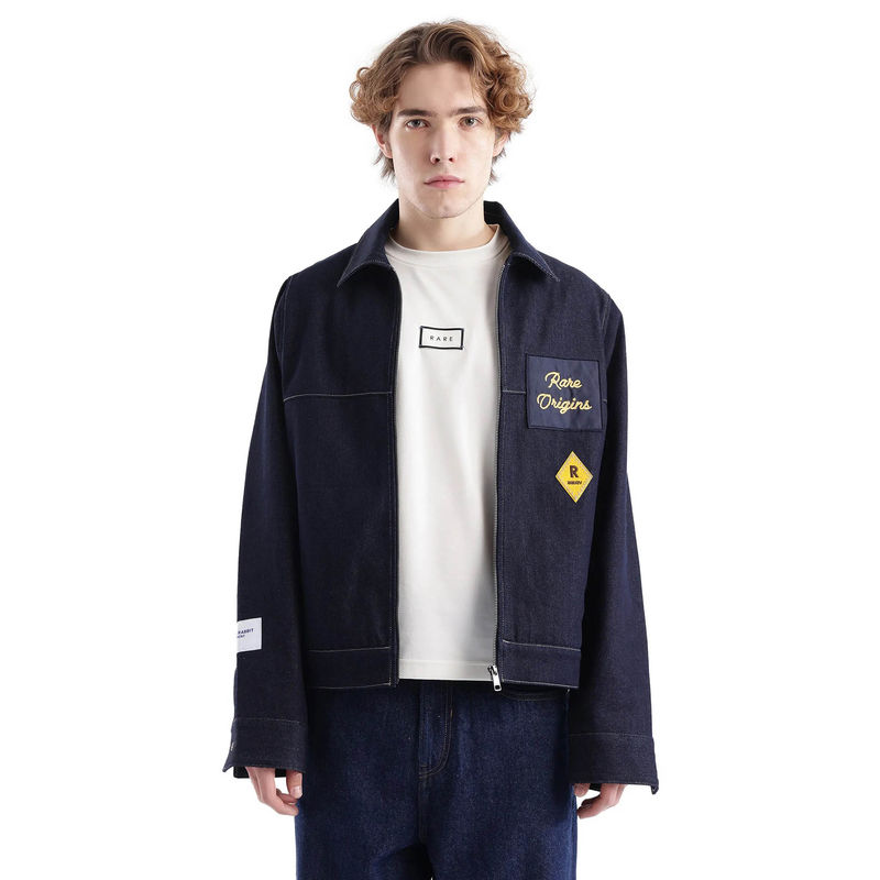 Rare Rabbit Teron Blue Label Print Relaxed Fit Jacket (S)