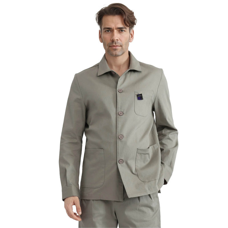 Rare Rabbit Torroy Dusky Green Plain Regular Fit Jacket (S)