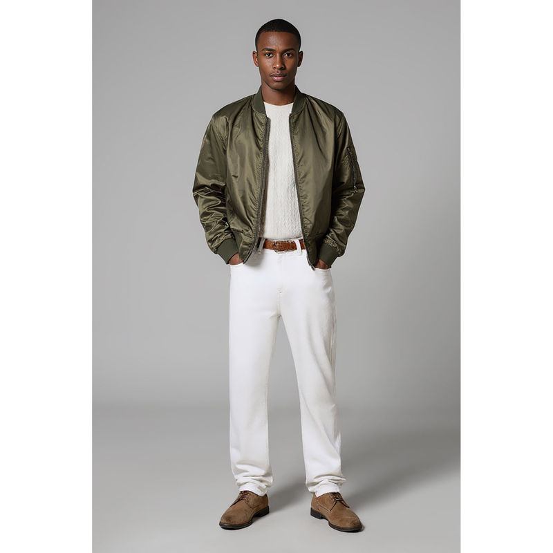 FREAKINS Men White Solid Loose Fit Jeans (36)