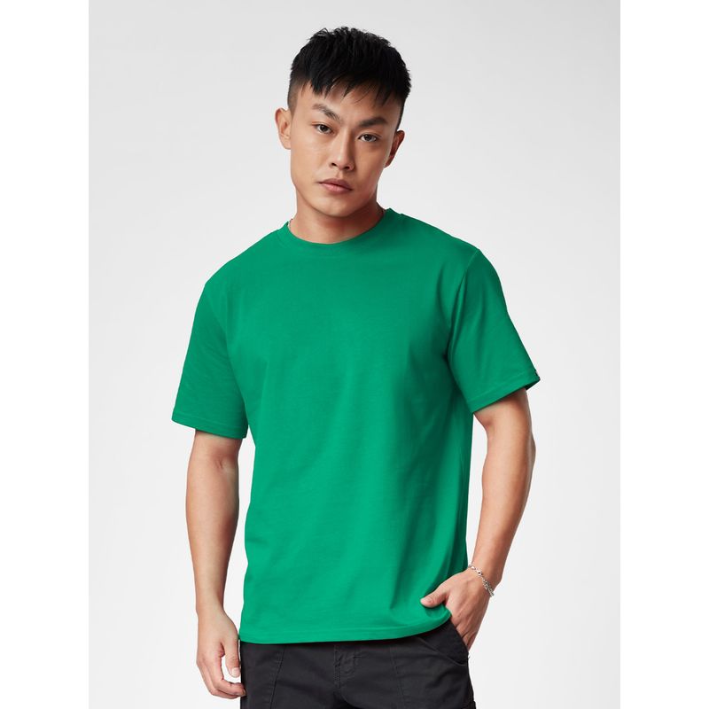 The Souled Store Original Solids: Green T-Shirts for Mens (L)