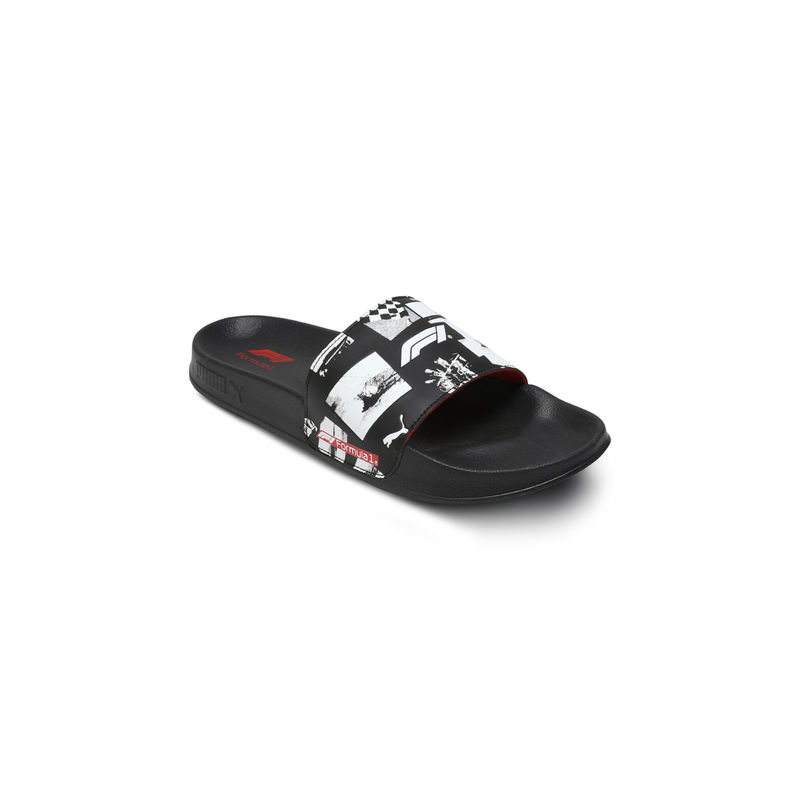 Puma Unisex Black Formula 1 Leadcat 2.0 Logo Beach Sliders (UK 9)