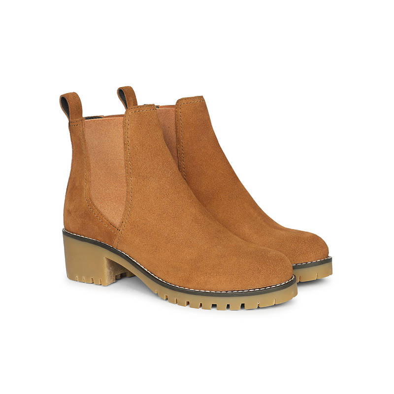 Viviblu Women Tan Chelsea Boots (EURO 36)