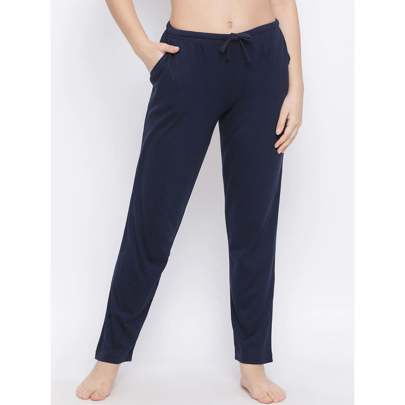 Kanvin Womens Solid Pyjamas Navy Blue (S) Navy Blue