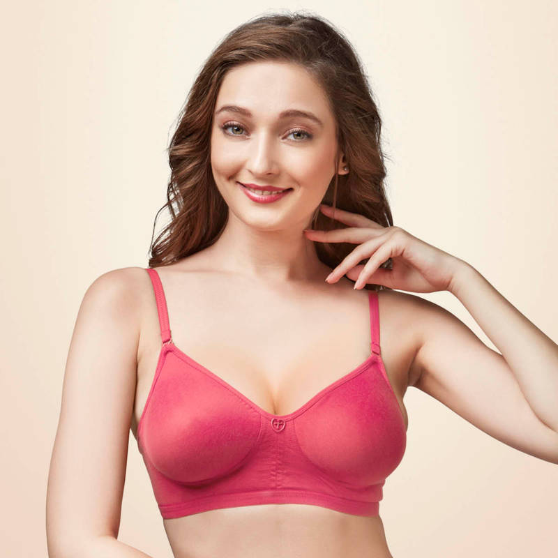 Trylo Paresha Stp Women Non Wired Soft Full Cup Bra - Coral (40C)