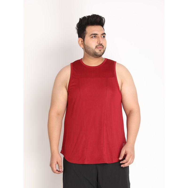 Chkokko Men Cotton Gym Tank Tops Sleeveless Sports Vest In Maroon (XL)