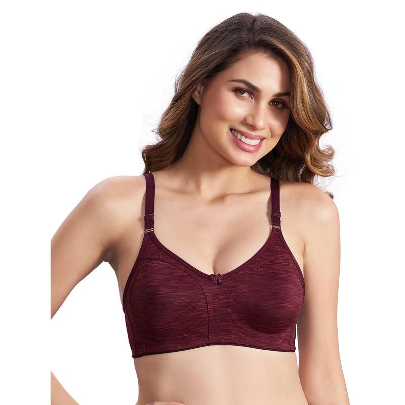MAROON Classic Milanch Full Support Non-Wired Non-Padded Everyday Bra - Maroon (32B)