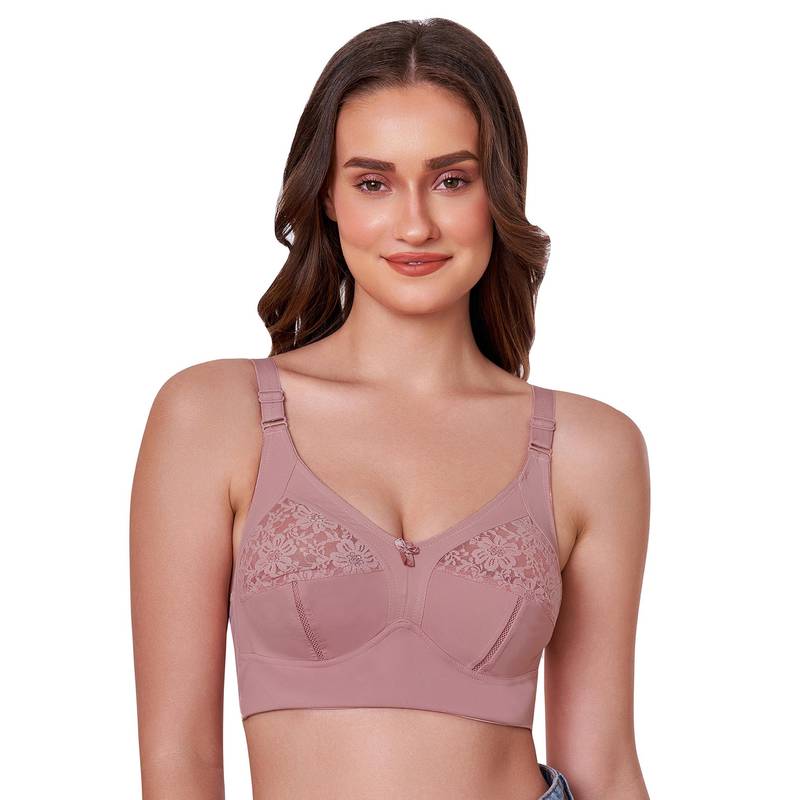 MAROON Long Lasting M Frame Non-Wired Non-Padded Seamed Full Coverage T-Shirt Bra - Mauve (32D)