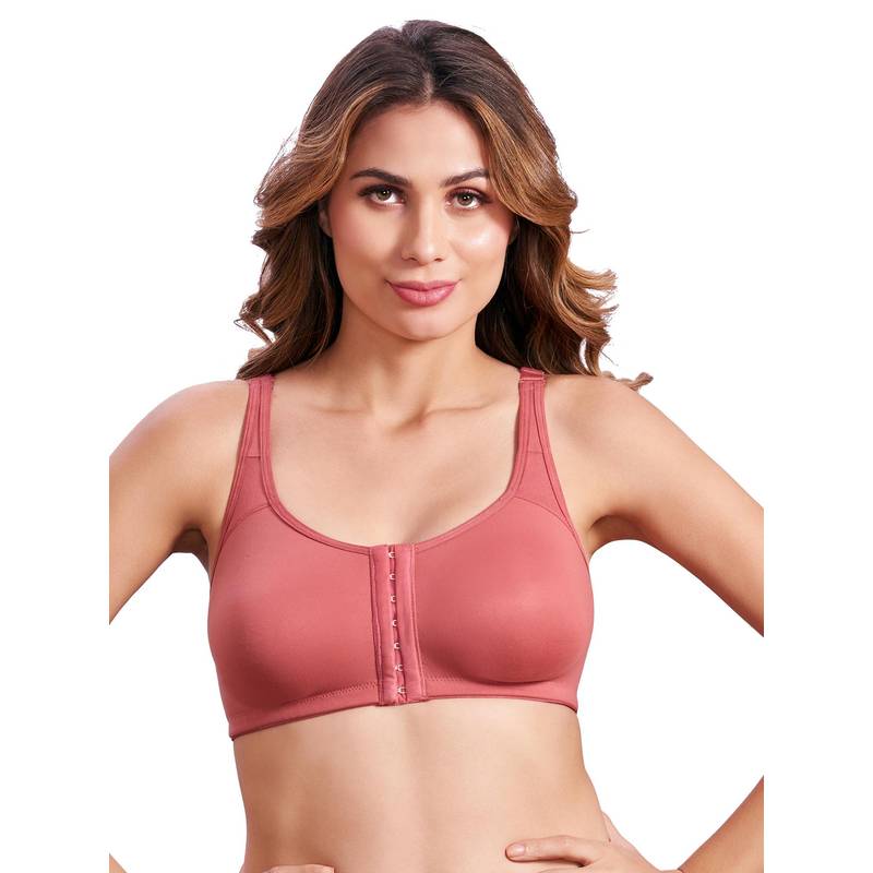 MAROON Cotton Brushed Lycra Full Coverage Non-Wired Non-Padded Magic Bra - Pink (42D)