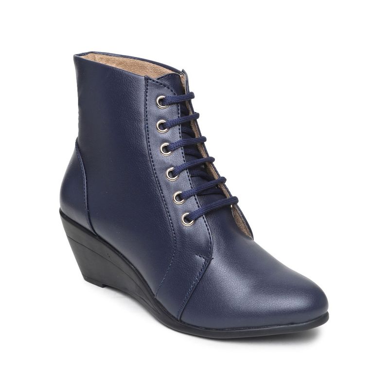 VALIOSAA Solid Navy Blue Casual Boots (EURO 36) (EURO 36)