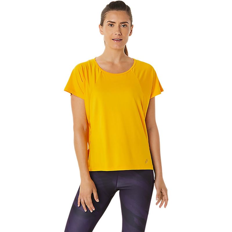 ASICS Side Slit Ss Yellow Womens T-shirts (XL)