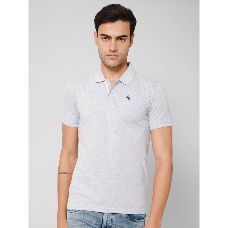 Cantabil Men Grey Melange T-Shirt (L)
