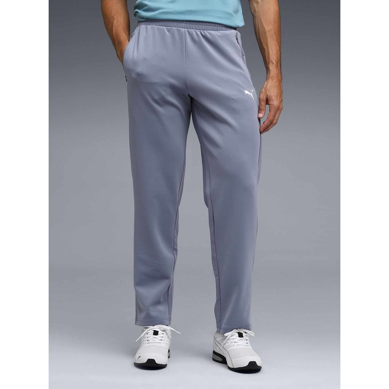 Puma Grey Polyester Mid Waist Trackpant (L)