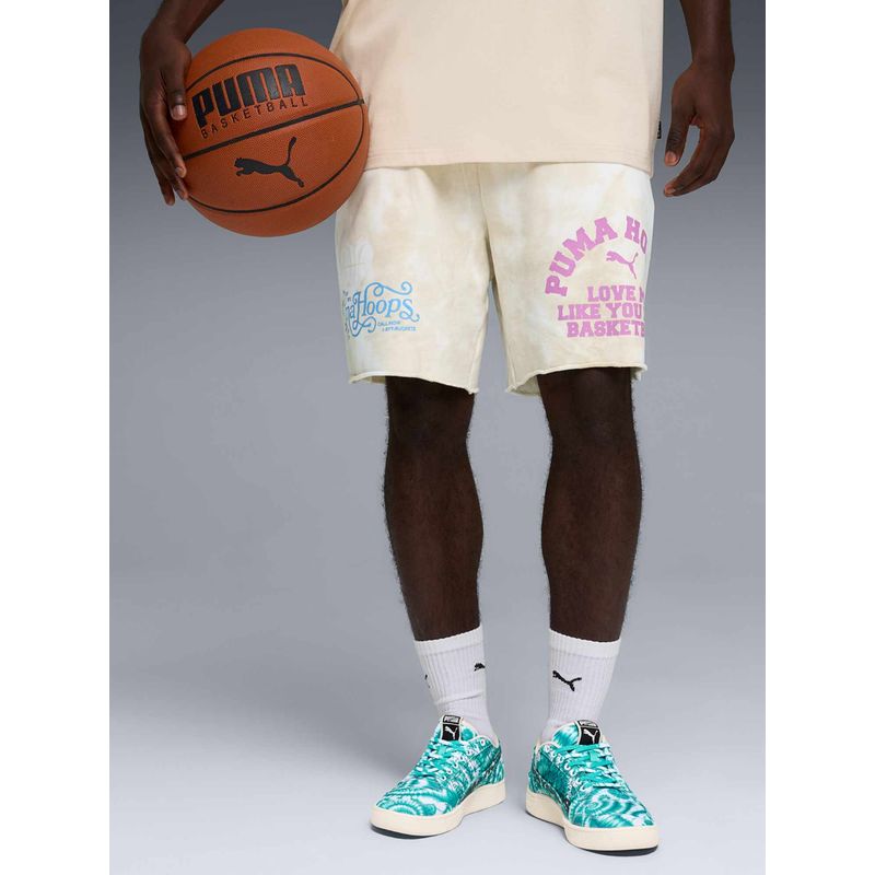 Puma White Cotton Mid Waist Shorts (2XL)
