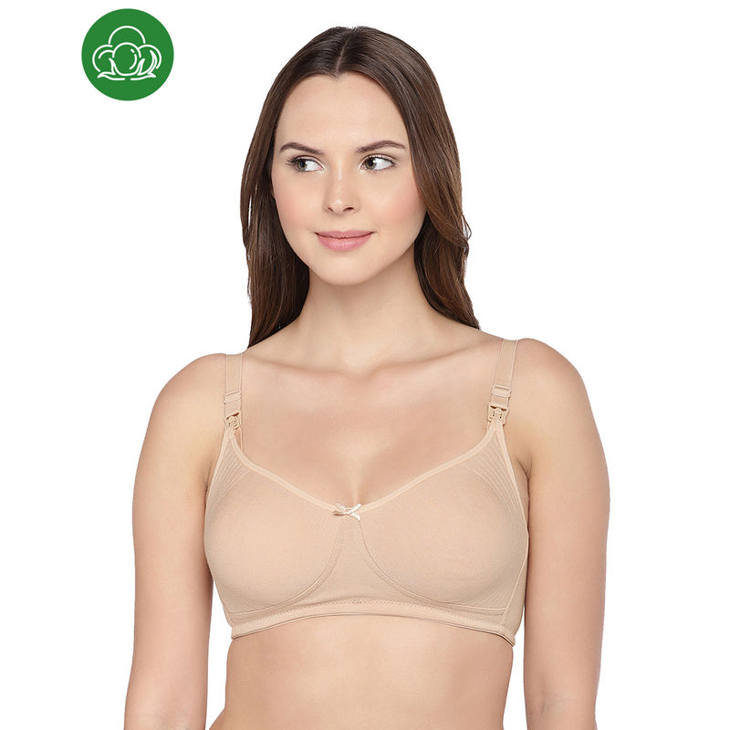 Inner Sense Organic Cotton Antimicrobial Nursing Bra - Nude (36C)