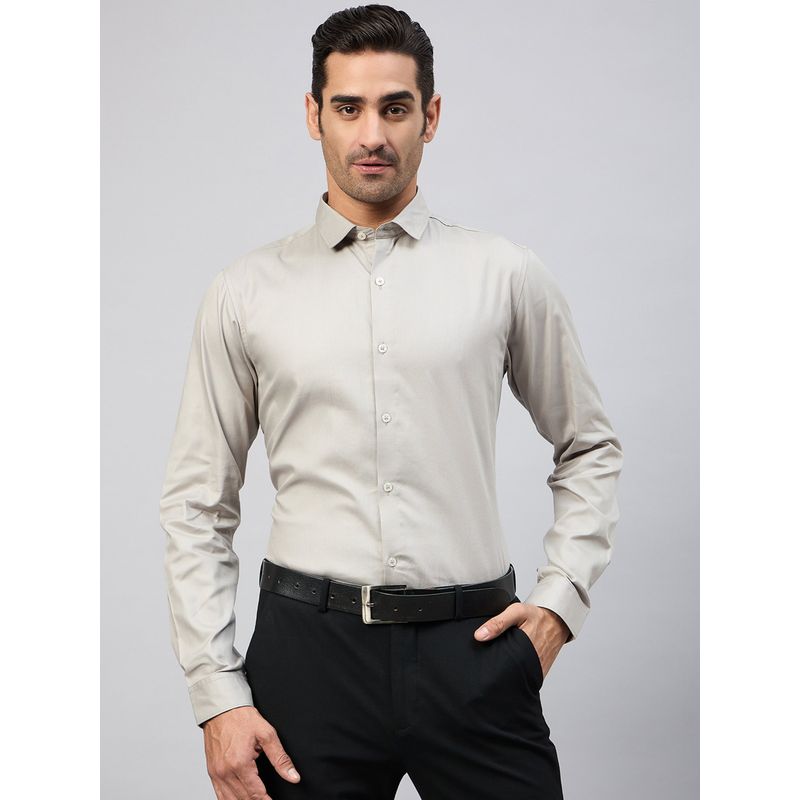 Club York Grey Solid Formal Shirt (3XL)