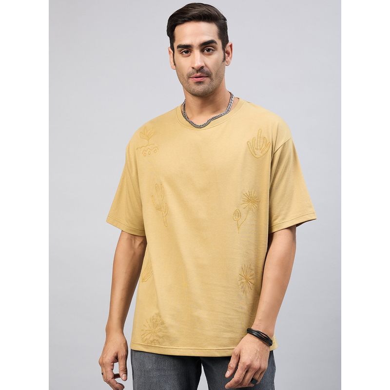 Club York Beige Embroidery T Shirt XL