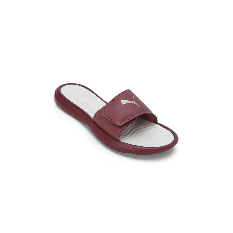 Maroon puma slides sale