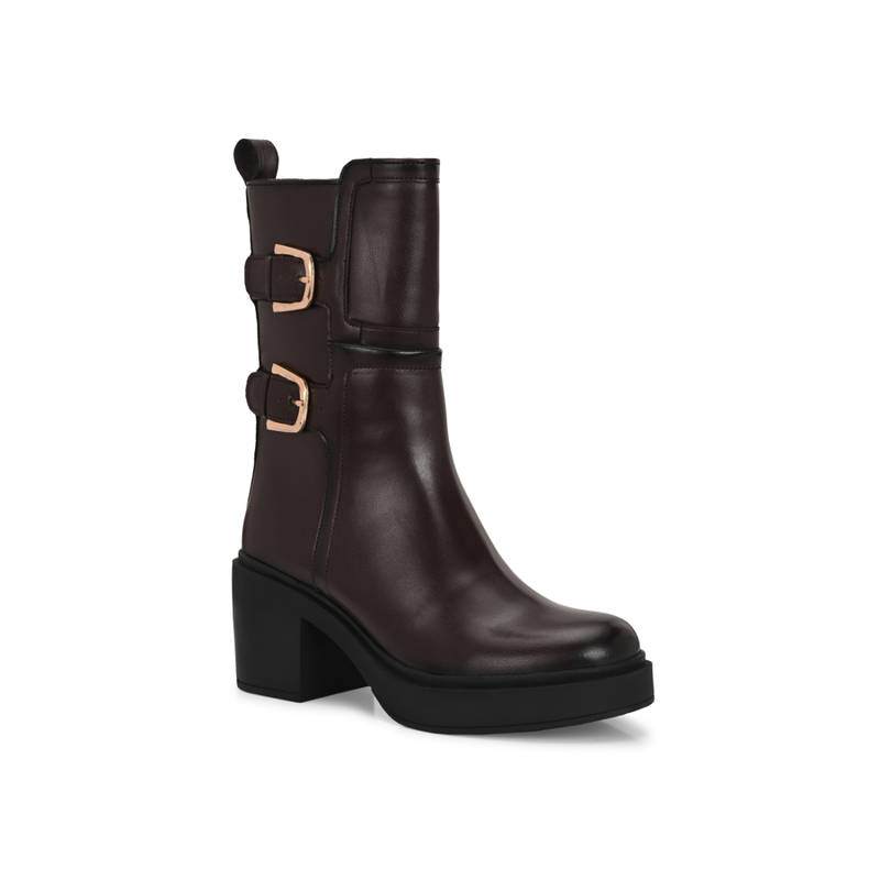 Delize Women Brown Mid Top Casual Boots (UK 3)
