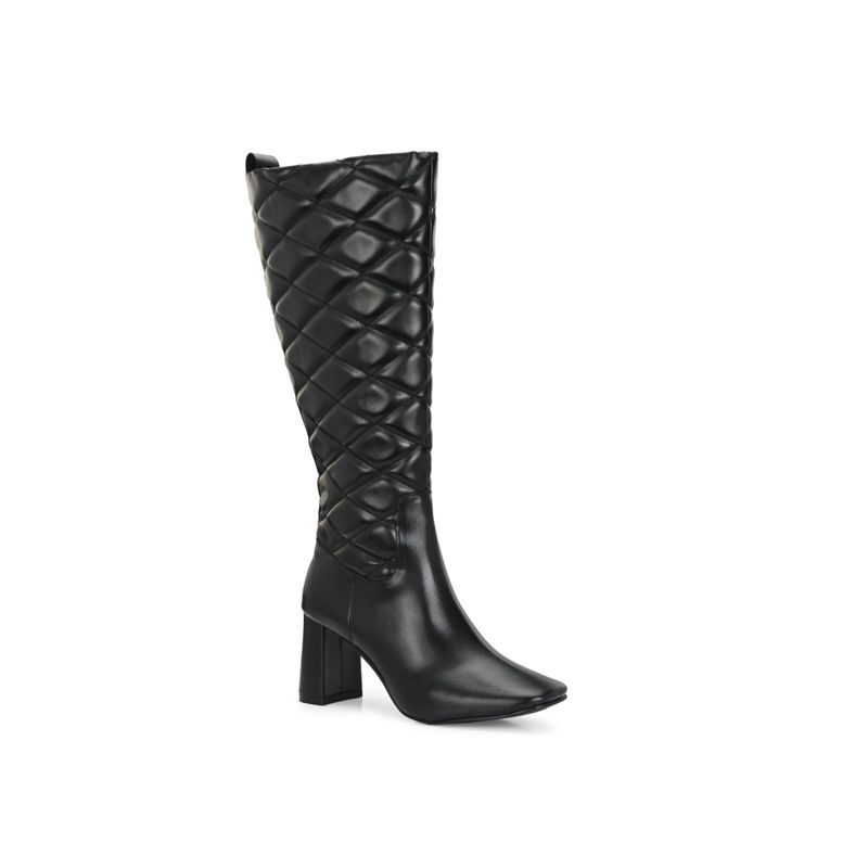 Delize Women Black Mid Top Casual Boots (UK 3)