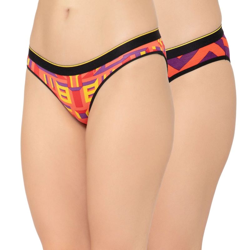 Bummer Womens Printed Micro Modal Bikinis Ultra Soft Underwear Multi-Color (Pack of 2) (2XL)