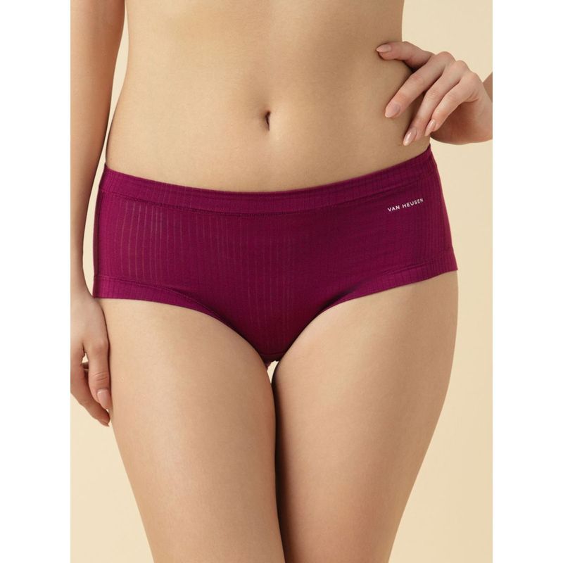 Van Heusen Woman Lingerie and Athleisure Solid Mid Rise Modal Hipster Panty - Wine (XL)