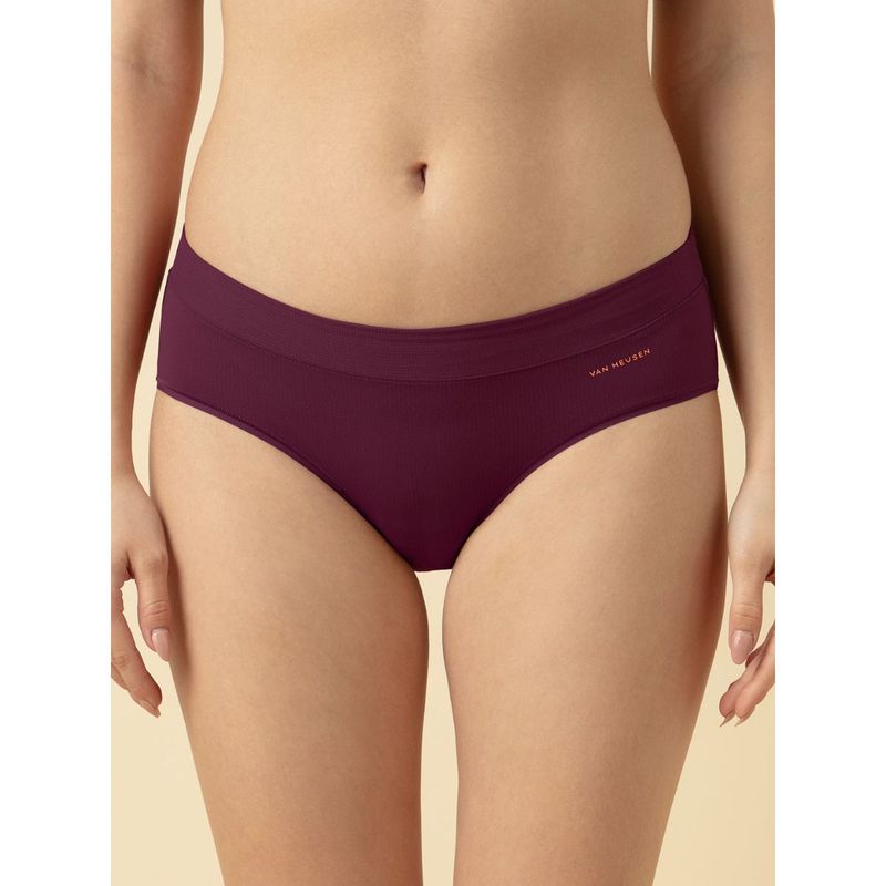Van Heusen Woman Lingerie and Athleisure Full Coverage Sports Air Panty - Wine (M)
