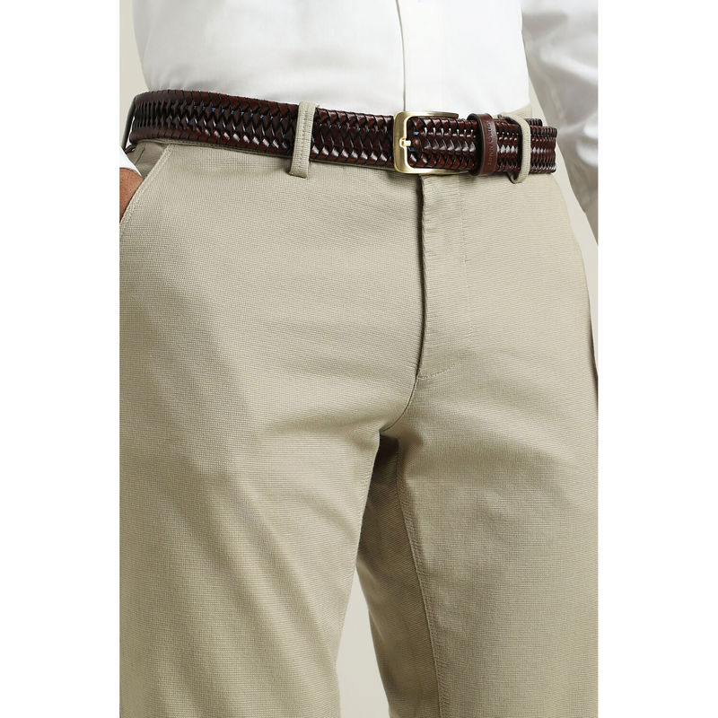 Simon Carter Men Textured Brown Belt (L)