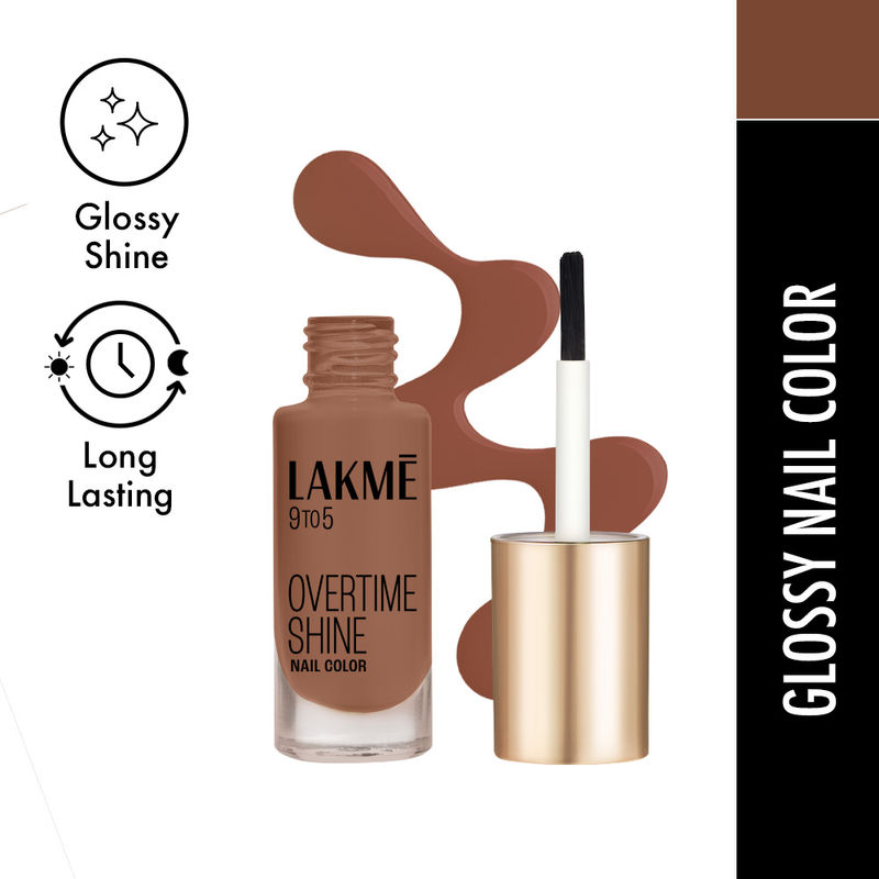 Lakme 9 to 5 Primer + Gloss Nail Color - Caramel Case